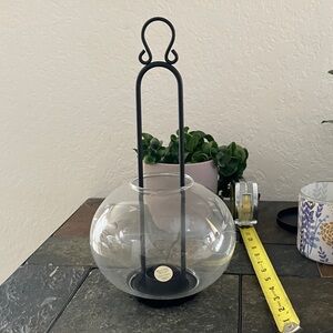 Princess House Crystal and‎  Black Iron Lantern NEW IN BOX